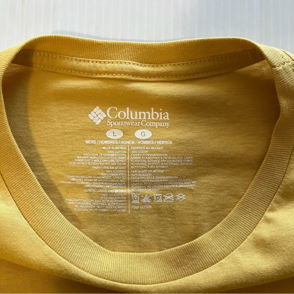 Columbia Graphics “Greater Outdoor Gear” NWTShort SleeveT-ShirtYellow Size Large - Picture 4 of 8